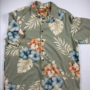 Men’s Caribbean Button Up Floral Hawaiian Shirt XL
